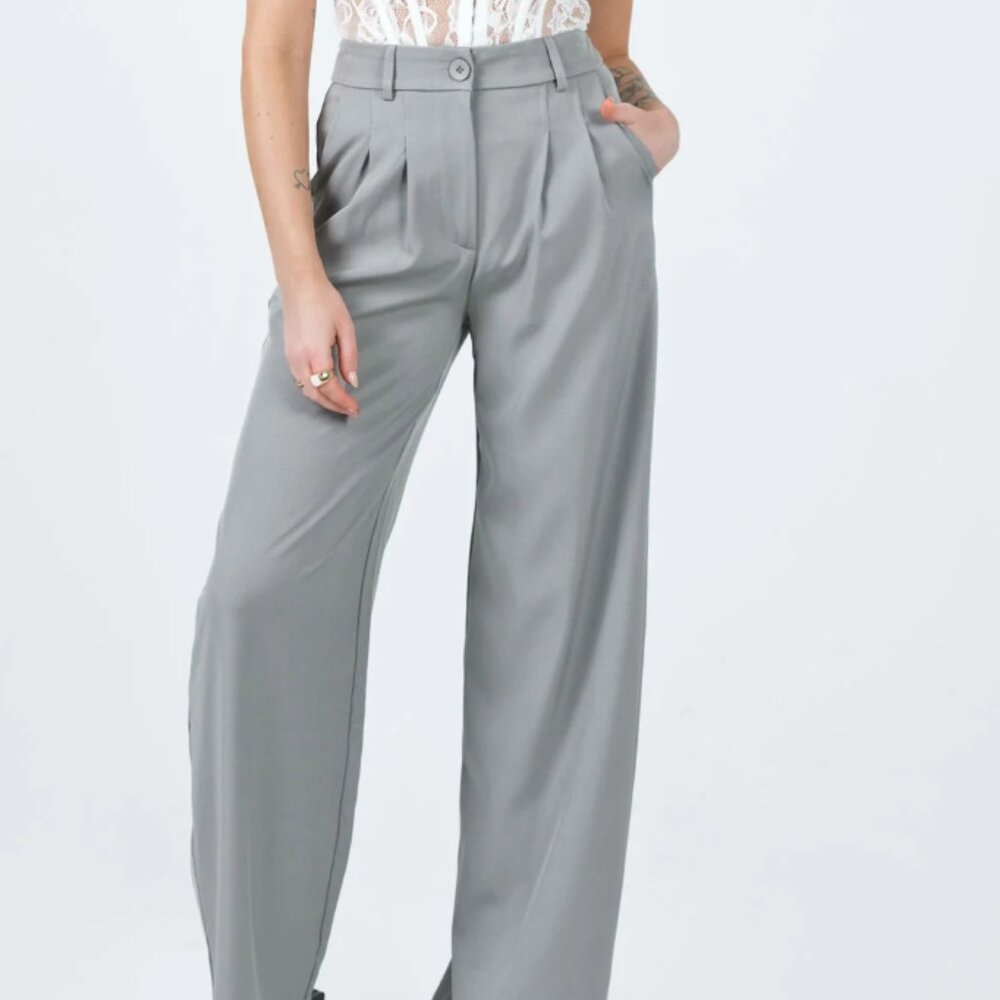 Princess Polly Archer Pants Light Grey Tailored